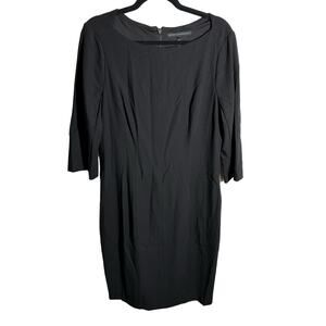 White House Black Market Women's Black Sheath Half Sleeve Pencil Dress Size 12